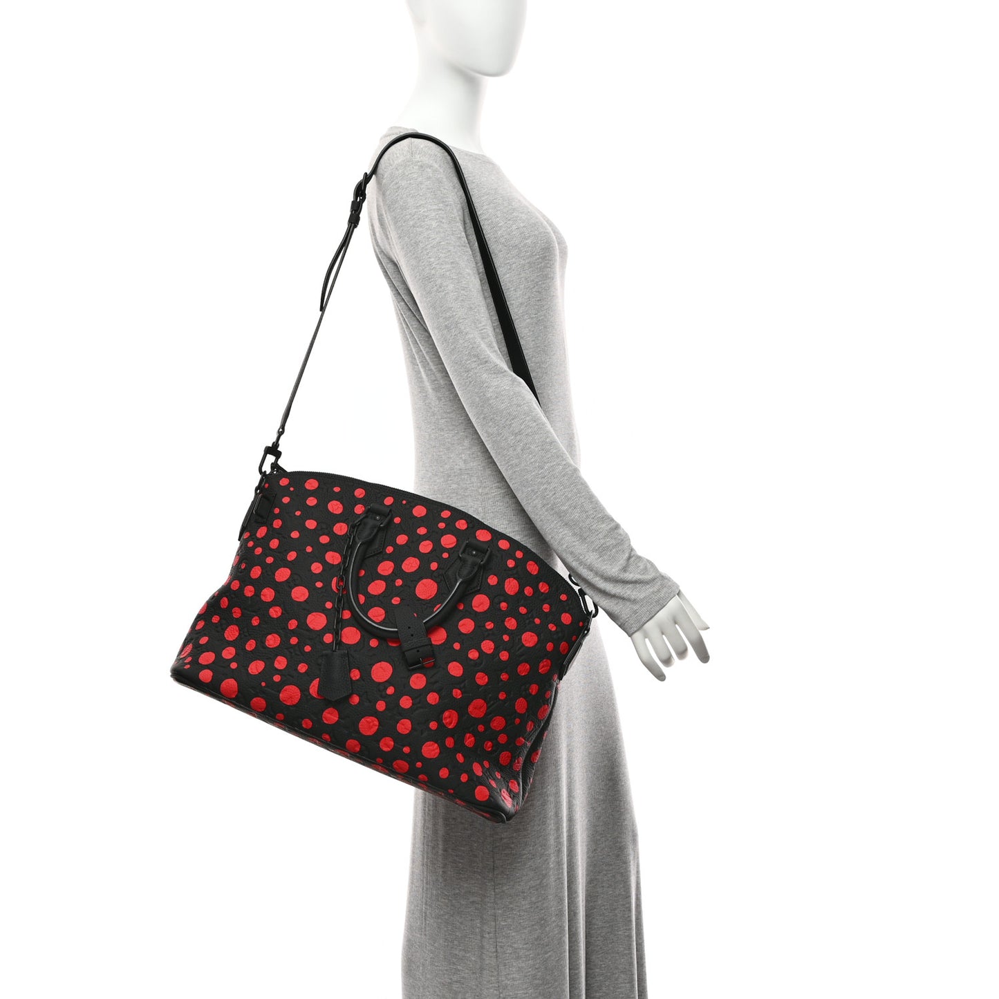 LV X YK Taurillon Lock It MM Black Red