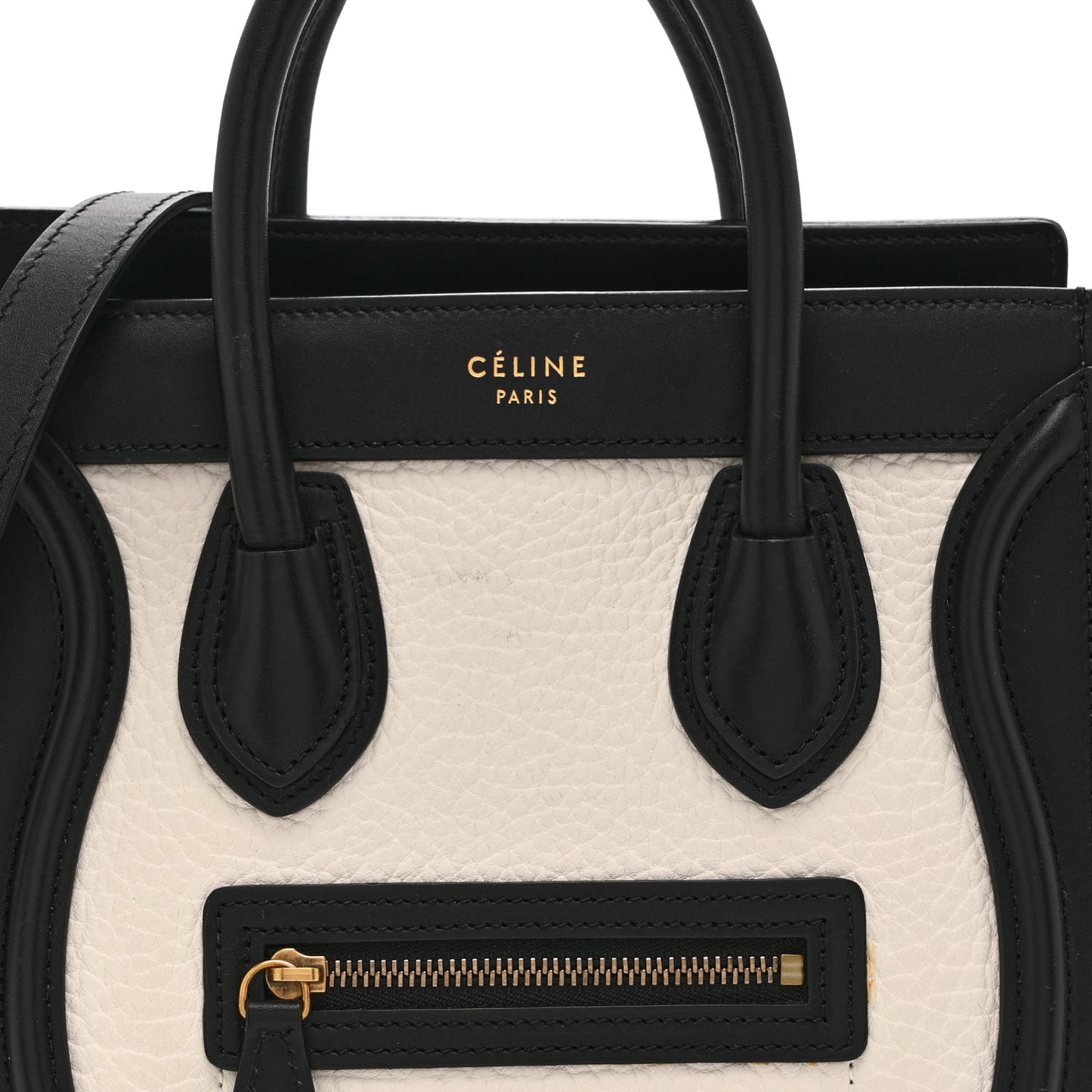 Elephant Calfskin Nano Tri-Color Luggage  White Black Sand