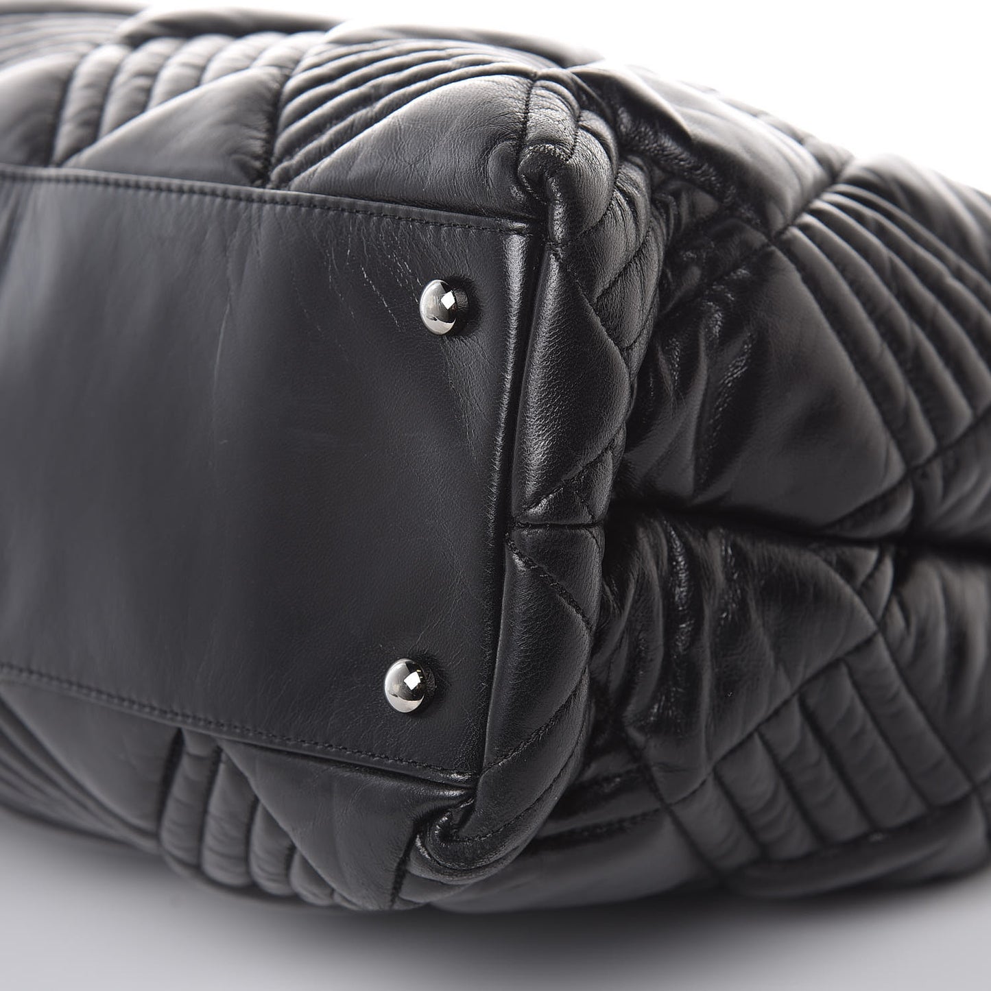 Lambskin Large In and Out Tote Black