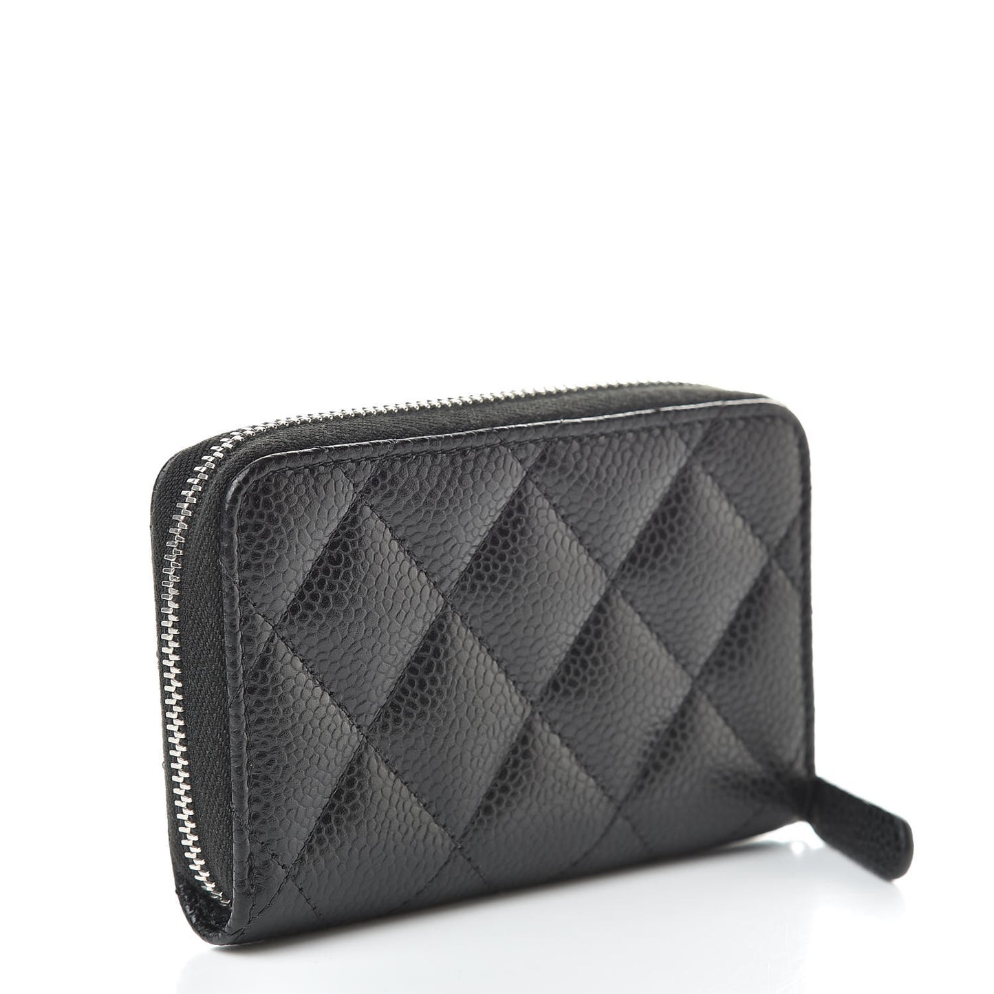 Caviar Quilted Zip Coin Purse Black