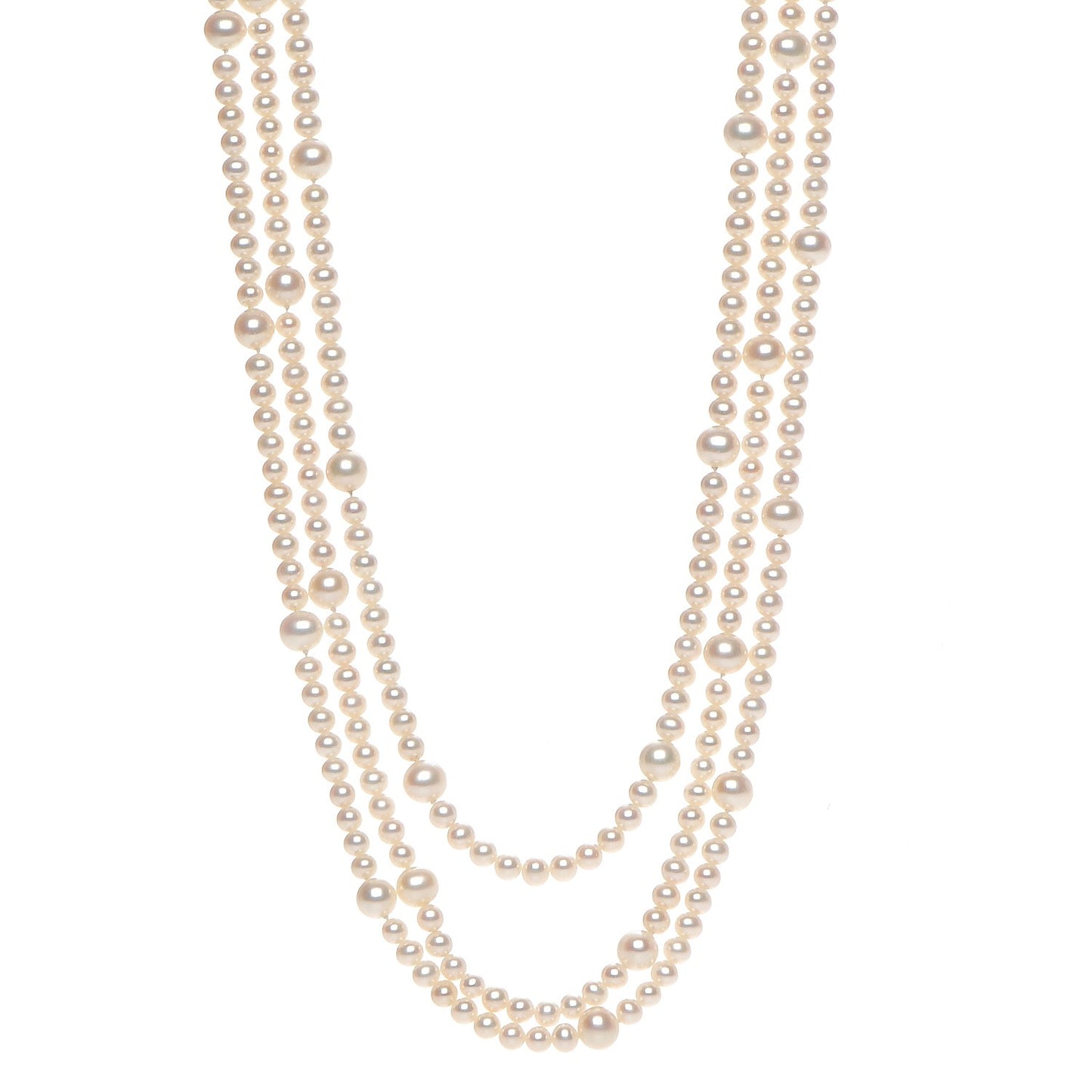 Sterling Silver Ziegfeld Pearl Long Necklace 43"