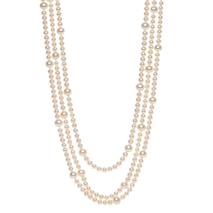 Tiffany Sterling Silver Ziegfeld Pearl Long Necklace 43" 1 of 9