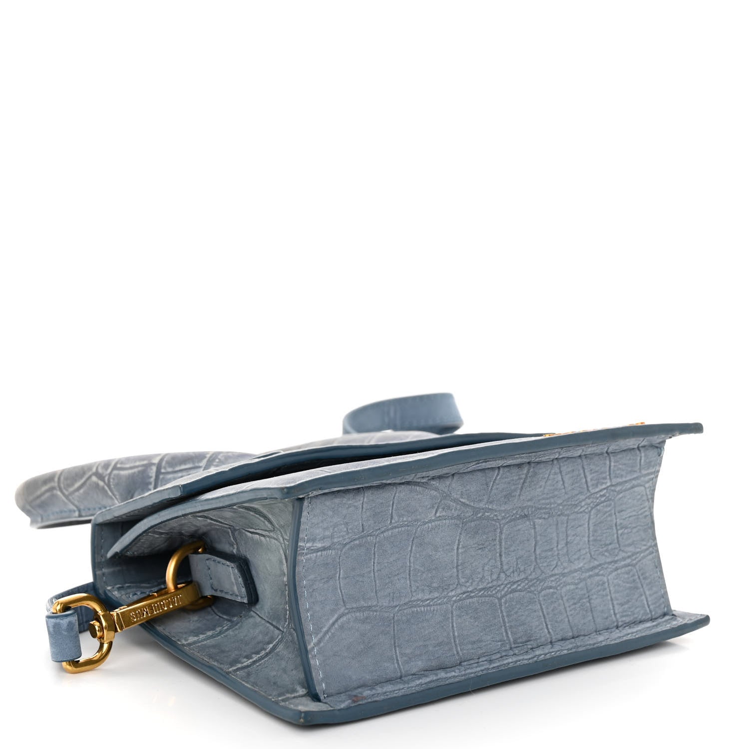 Jacquemus Suede Crocodile Embossed Le Chiquito Moyen Blue 4 of 11