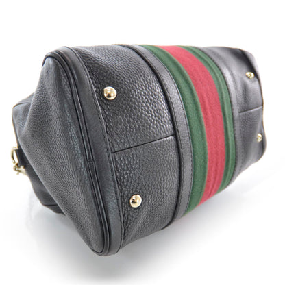 Gucci Leather Vintage Web Boston Black 4 of 8