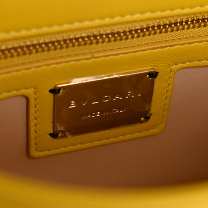Bulgari Calfskin Matelasse Small Serpenti Cabochon Shoulder Bag Yellow 6 of 13