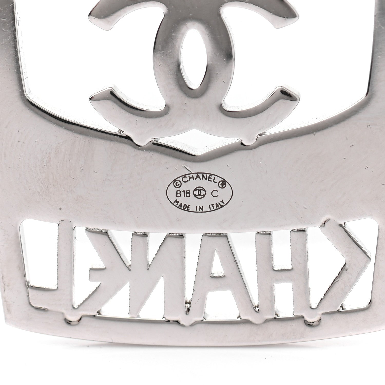 Chanel Crystal CC Greek Cup Brooch Silver Blue 4 of 4