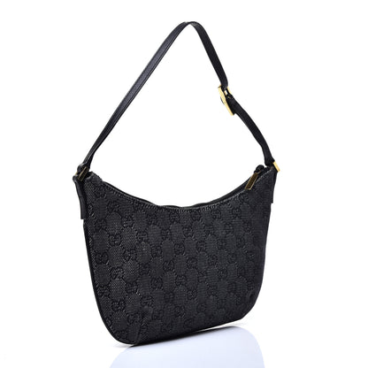 Gucci Denim Monogram Pochette Black 3 of 9