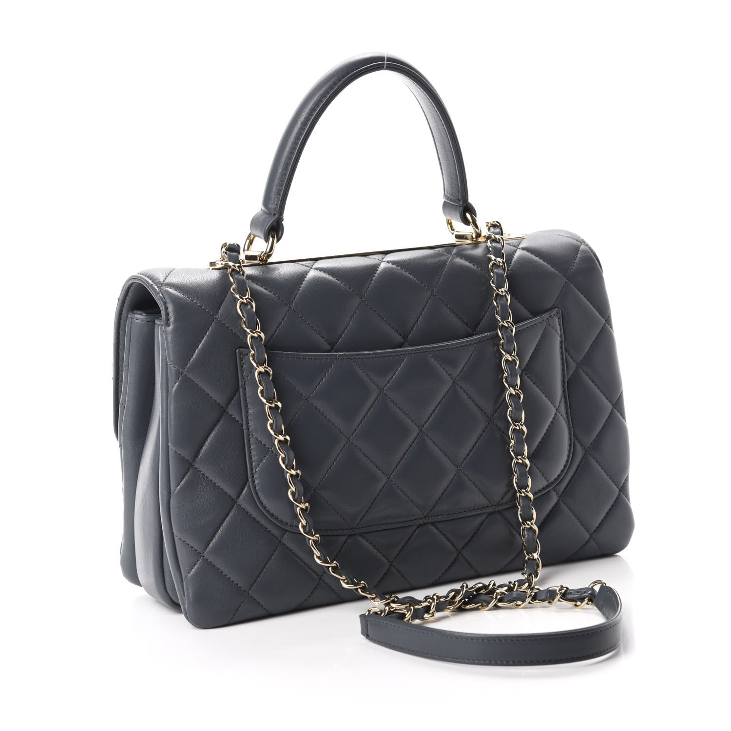 Chanel Lambskin Quilted Medium Trendy CC Flap Dual Handle Bag Grey 4 of 11