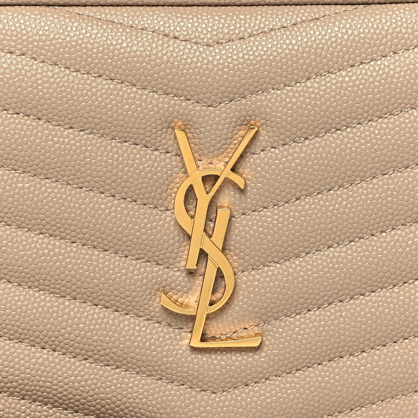 Grain De Poudre Matelasse Monogram Mini Lou Camera Bag Dark Beige