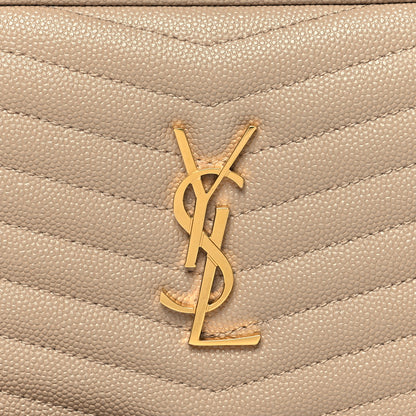 Saint Laurent Grain De Poudre Matelasse Monogram Mini Lou Camera Bag Dark Beige 8 of 11
