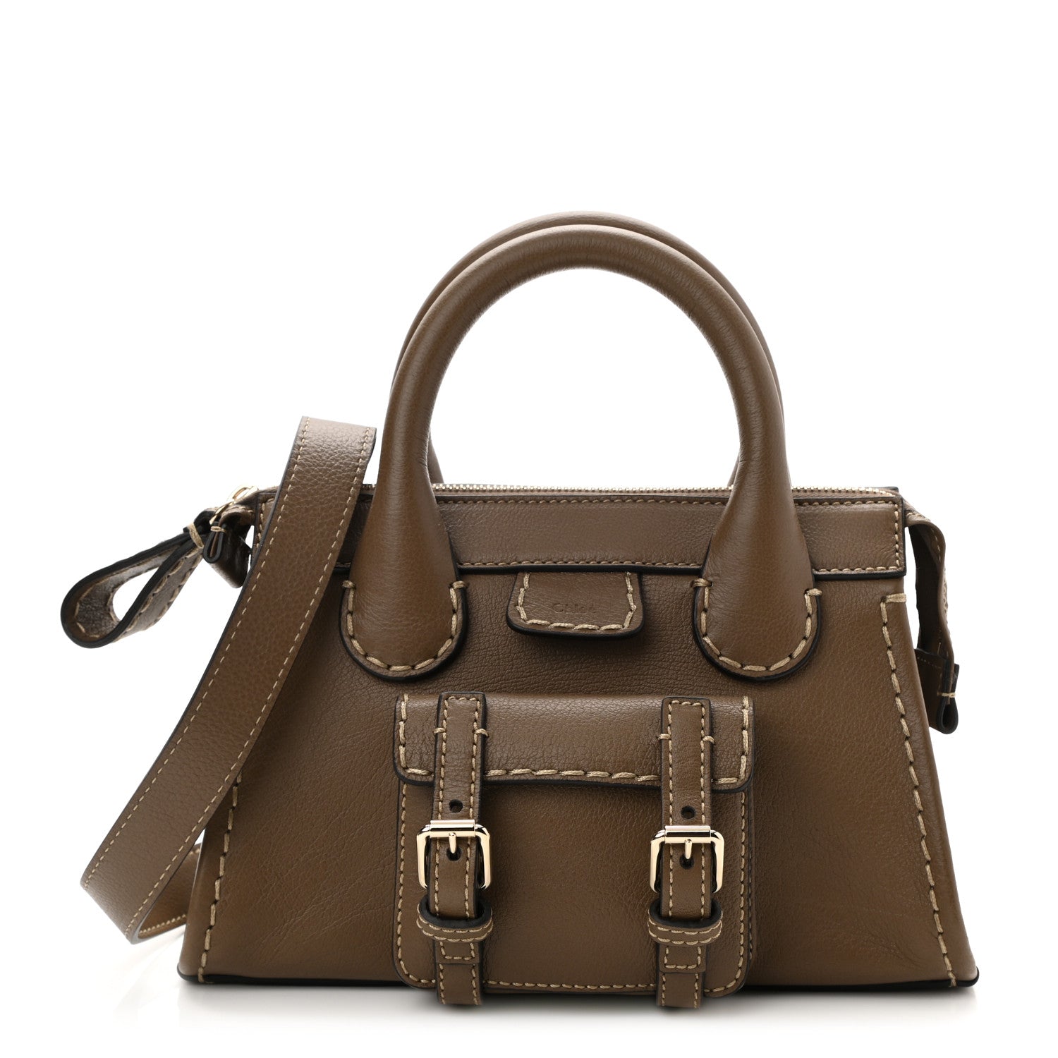 Chloe Buffalo Mini Edith Bag Deep Khaki 1 of 8