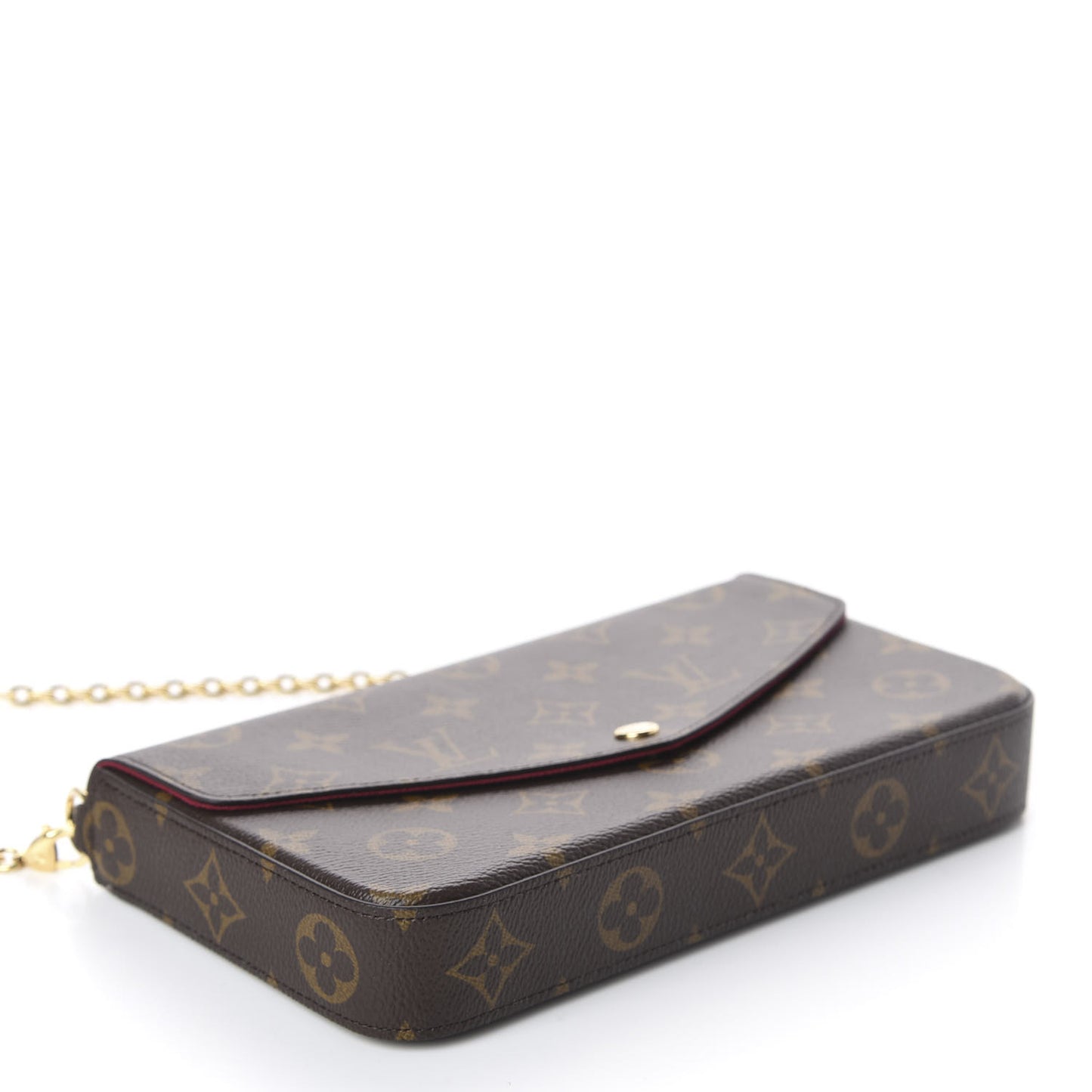 Monogram Pochette Felicie Chain Wallet Fuchsia