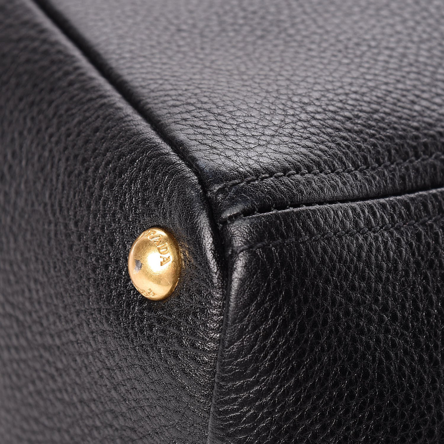 Prada Vitello Daino Side Pocket Tote Black 10 of 12
