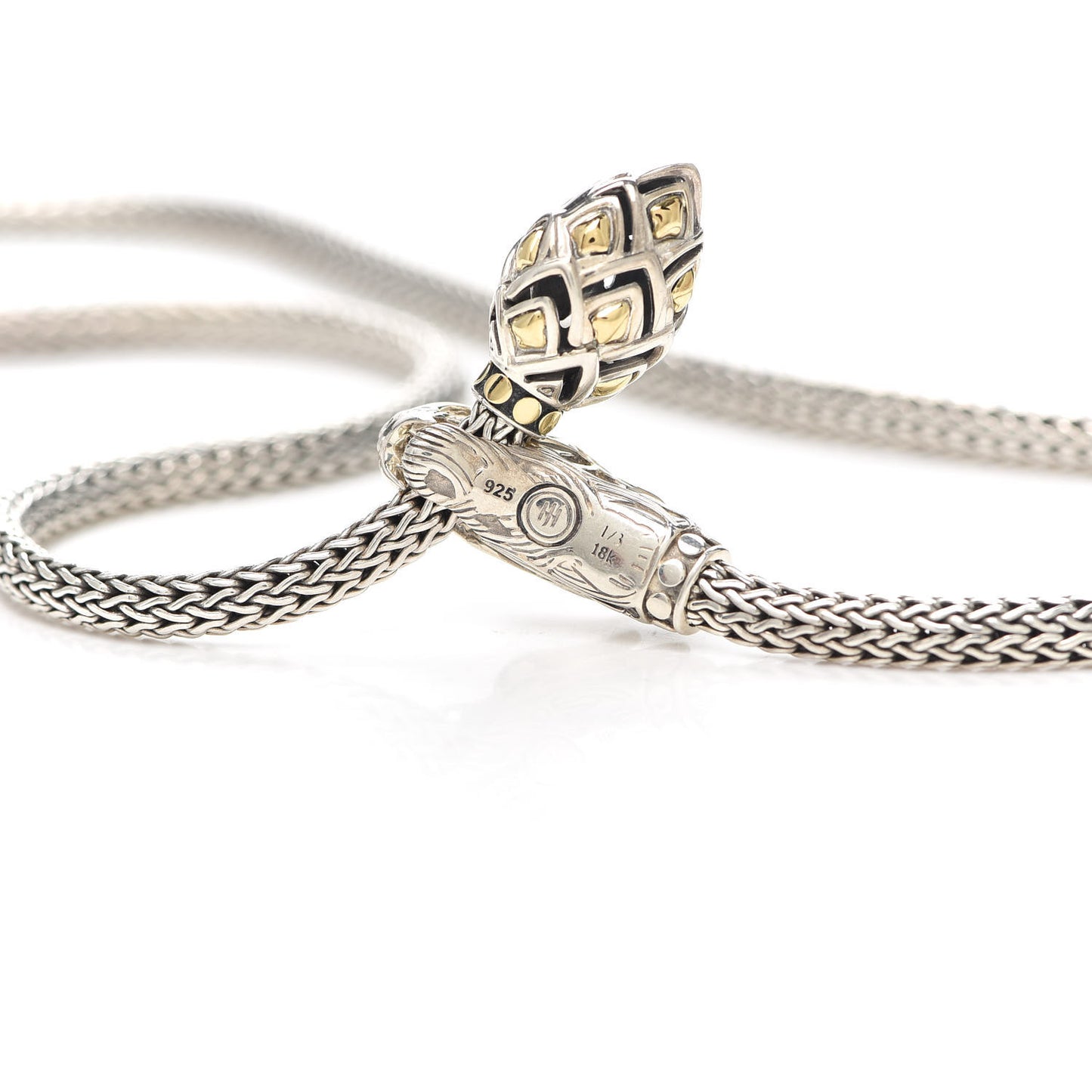 Sterling Silver 18K Yellow Gold Legends Naga Dragon Lariat Necklace