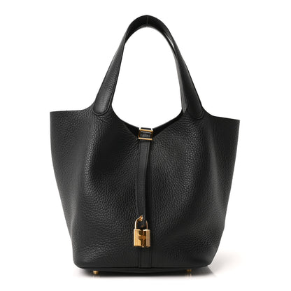 Hermes Taurillon Clemence Picotin Lock 22 MM Black 1 of 10