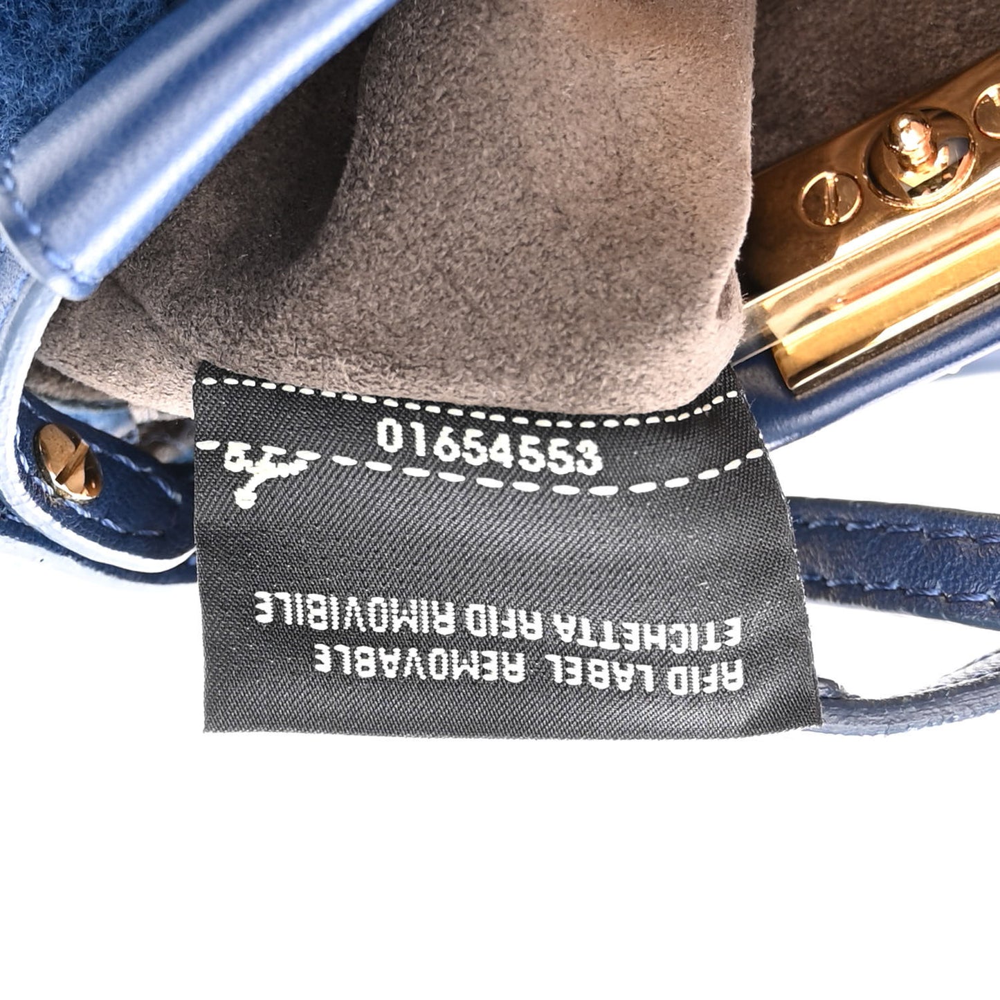 Shearling Shiny Nappa Micro Peekaboo Iconic Satchel Blue