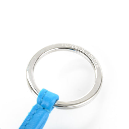 Hermes Lambskin Carmen Tassel Key Holder Bleu Zanzibar 3 of 3