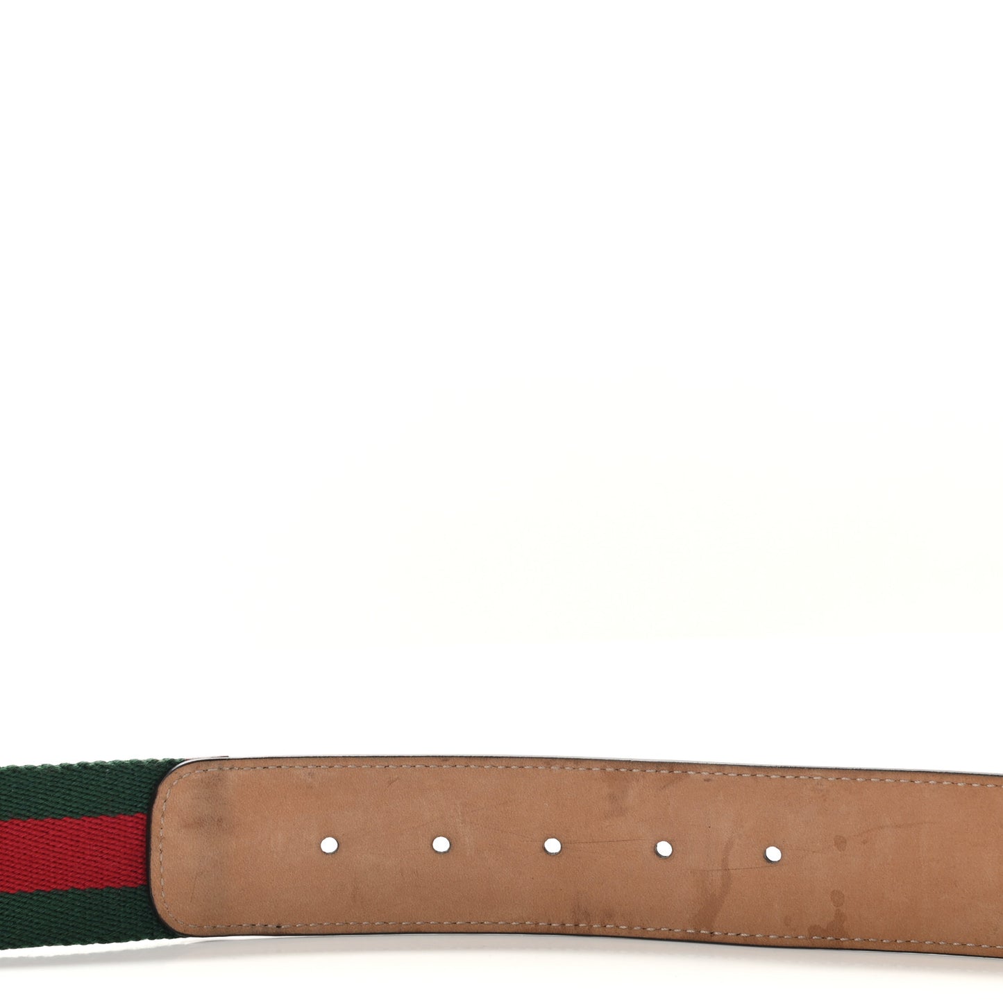 Nylon Calfskin Double G Web 40mm Belt 90 36 Green Red Cuir