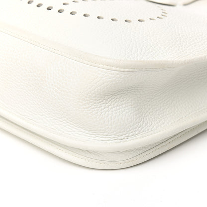 Hermes Taurillon Clemence Amazone Evelyne III PM White Mykonos 9 of 11