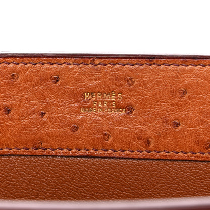 Hermes Ostrich Muzo Shoulder Bag Gold 6 of 12