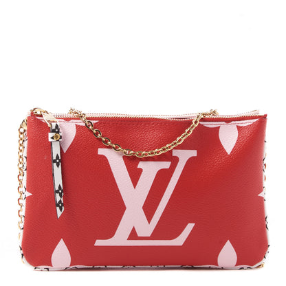 Louis Vuitton Monogram Giant Double Zip Pochette Rouge 1 of 8