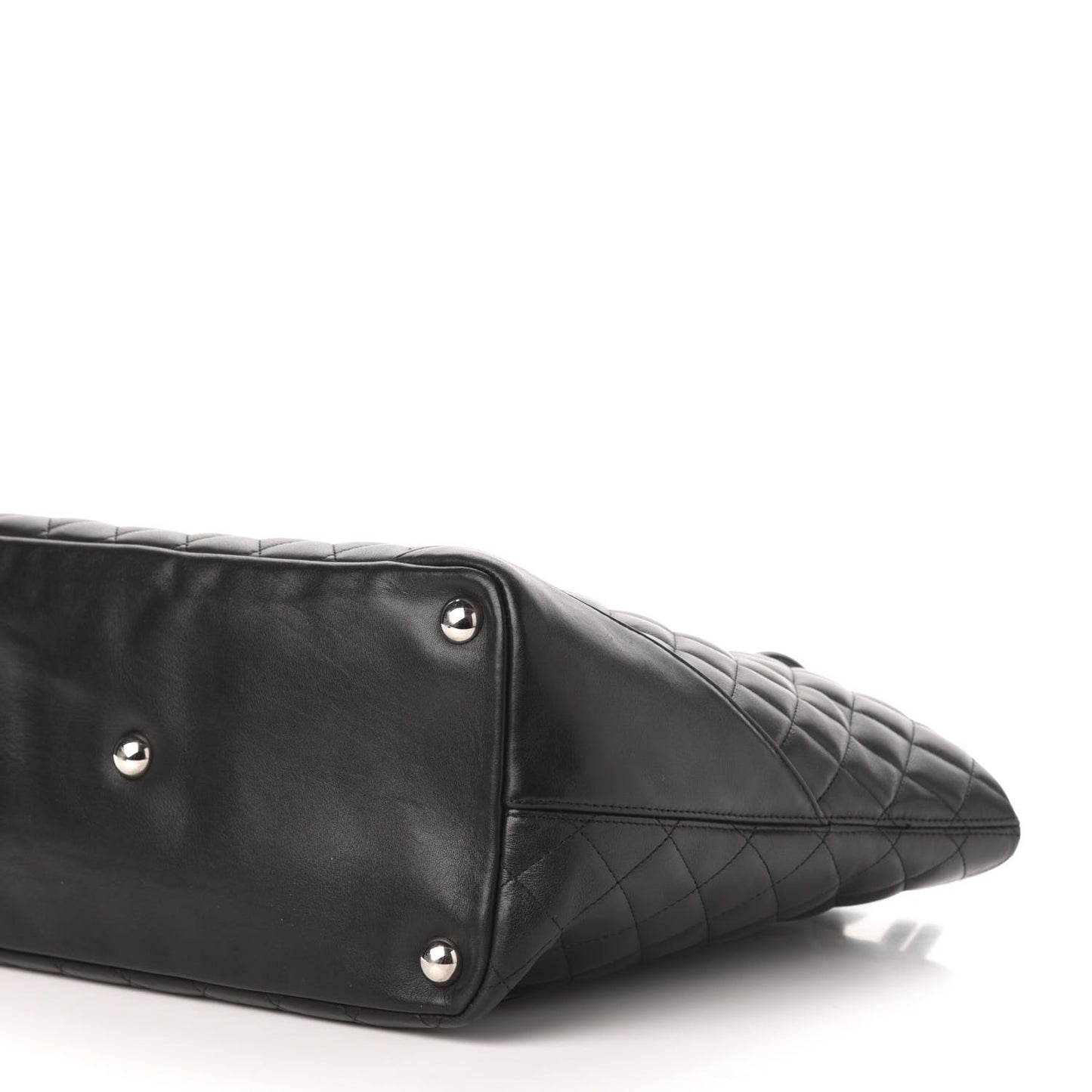 Calfskin Quilted Large Cambon Tote Black