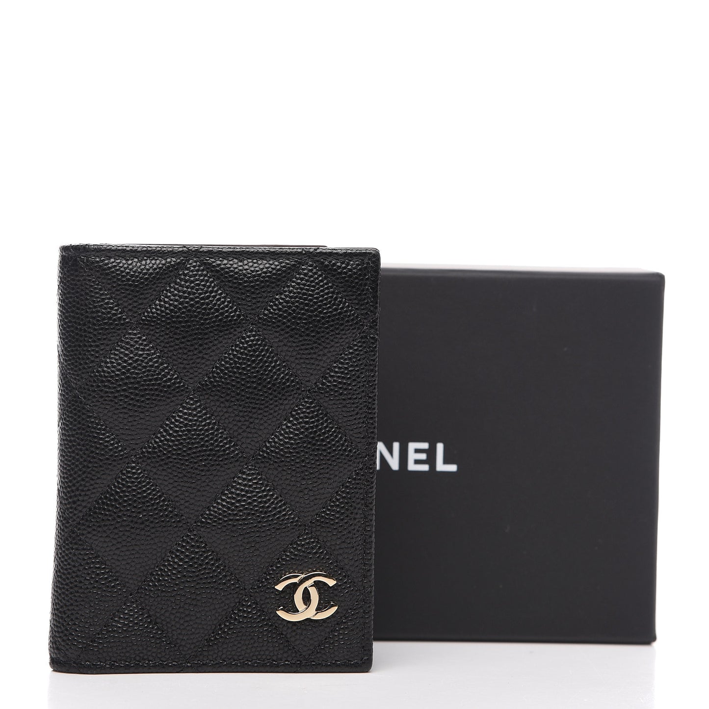 Caviar Quilted Card Holder Wallet Black