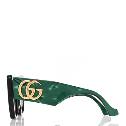 Gucci Acetate Square Frame Sunglasses GG0956S Green Black 3 of 9