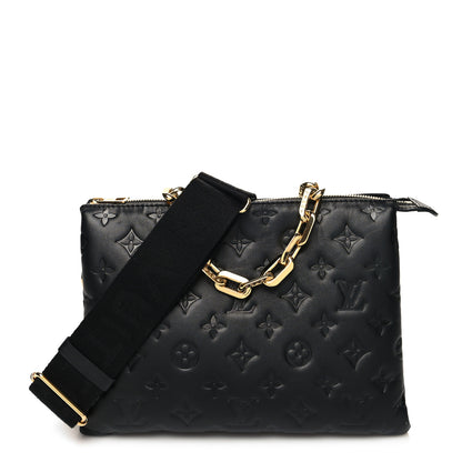 Louis Vuitton Lambskin Embossed Monogram Coussin PM Black 1 of 11