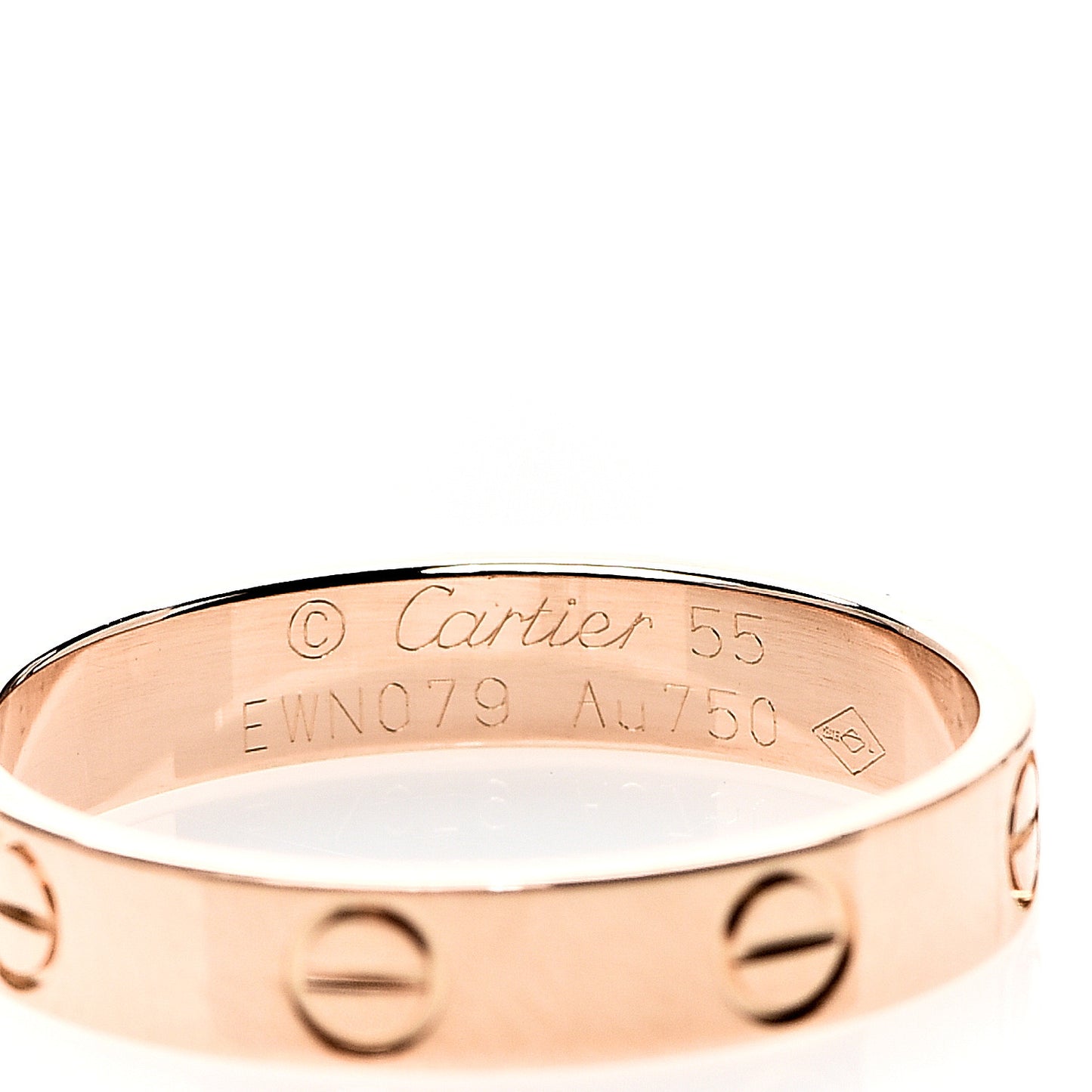 18K Pink Gold 3.5mm LOVE Wedding Band Ring 55 7.25