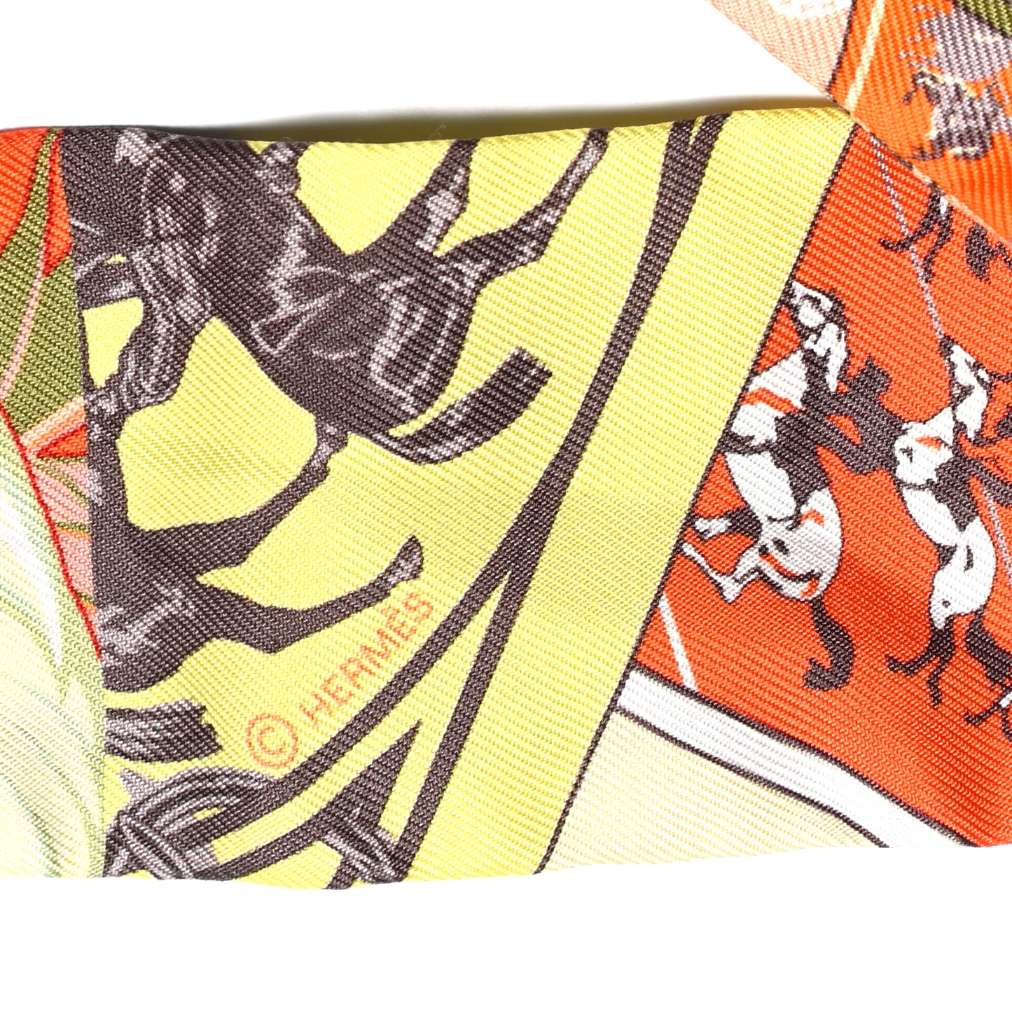 Silk Cheval Phoenix Twilly Orange Jaune Vif Vert