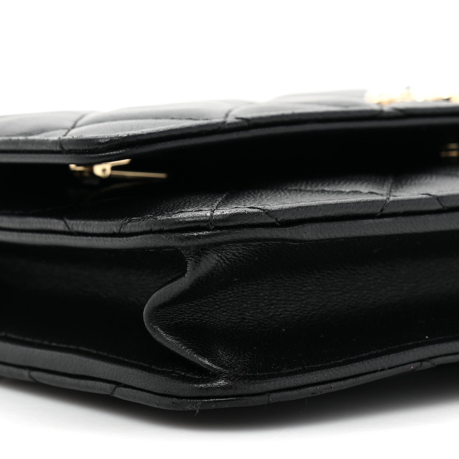 Chanel Lambskin Quilted Pearl CC Wallet on Chain WOC Black 11 of 12