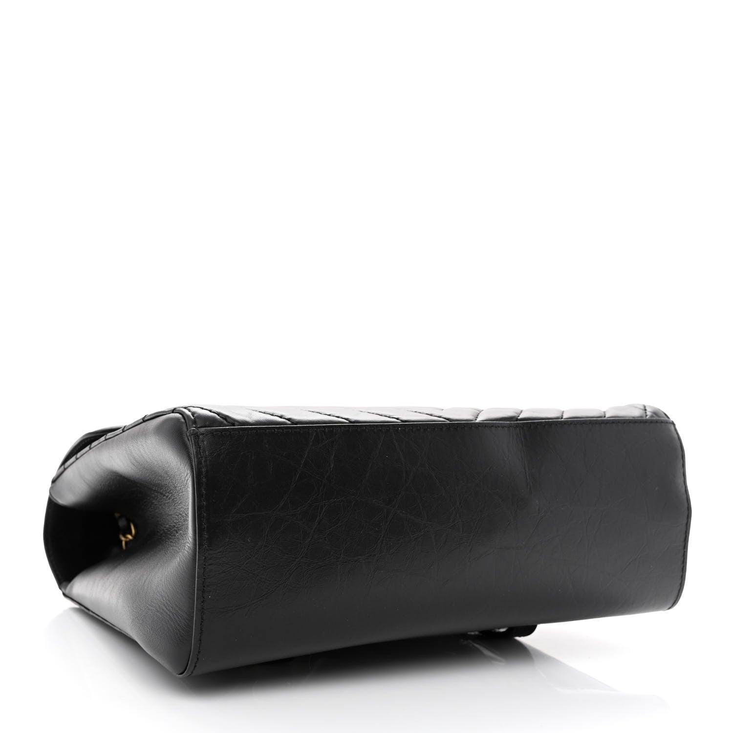 Chanel Aged Calfskin Chevron Quilted Backpack Black 4 of 10