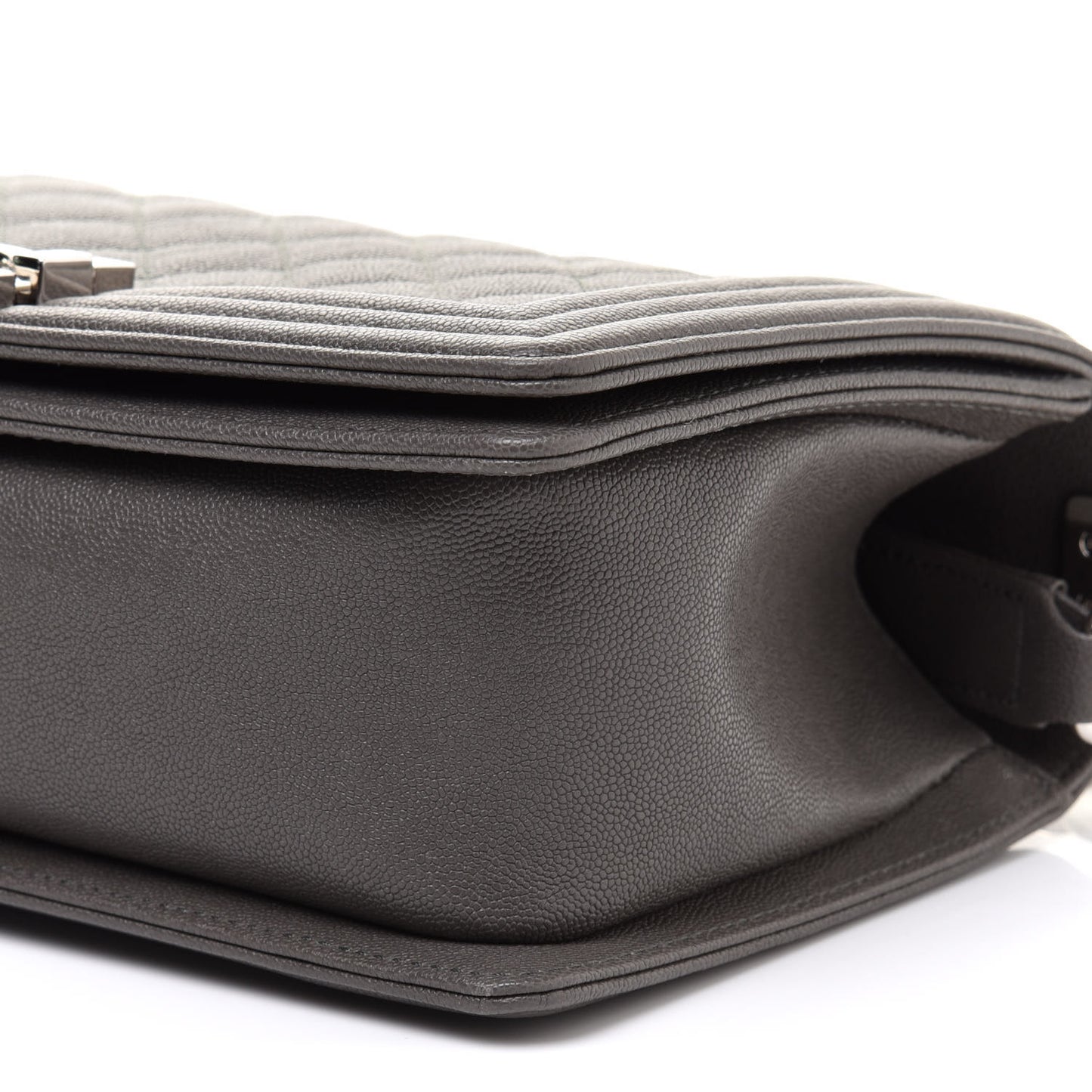 Caviar Quilted Medium Boy Flap Grey