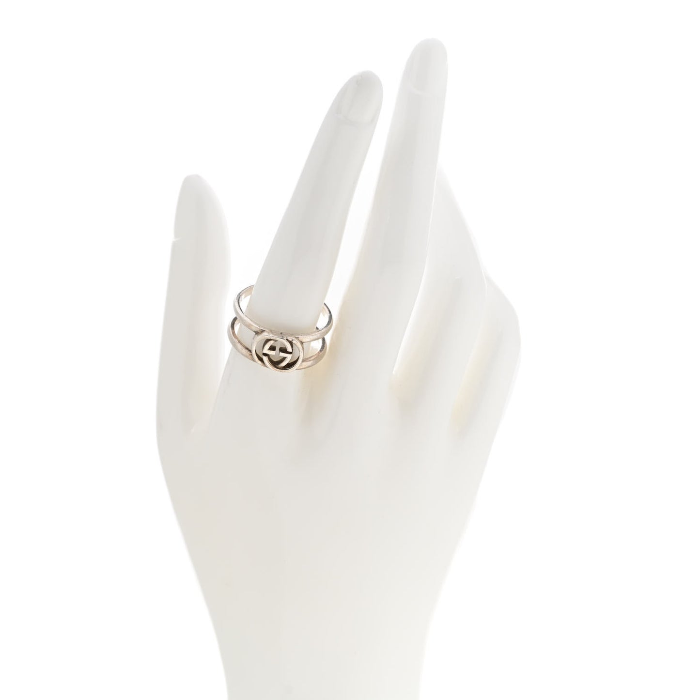 Sterling Silver 9mm Interlocking G Open Band Ring 62 9.75