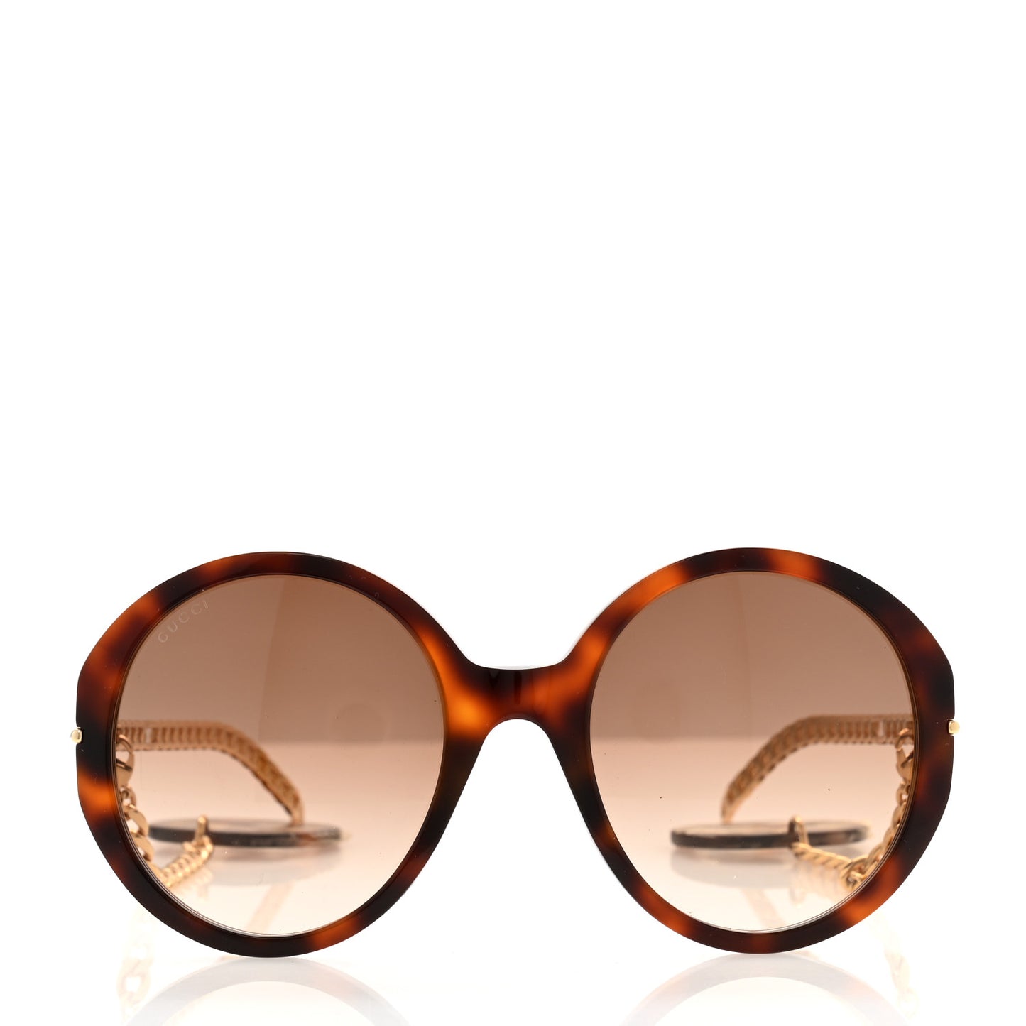 Acetate Detachable Charm Oversized Frame Round Sunglasses GG0726S Havana