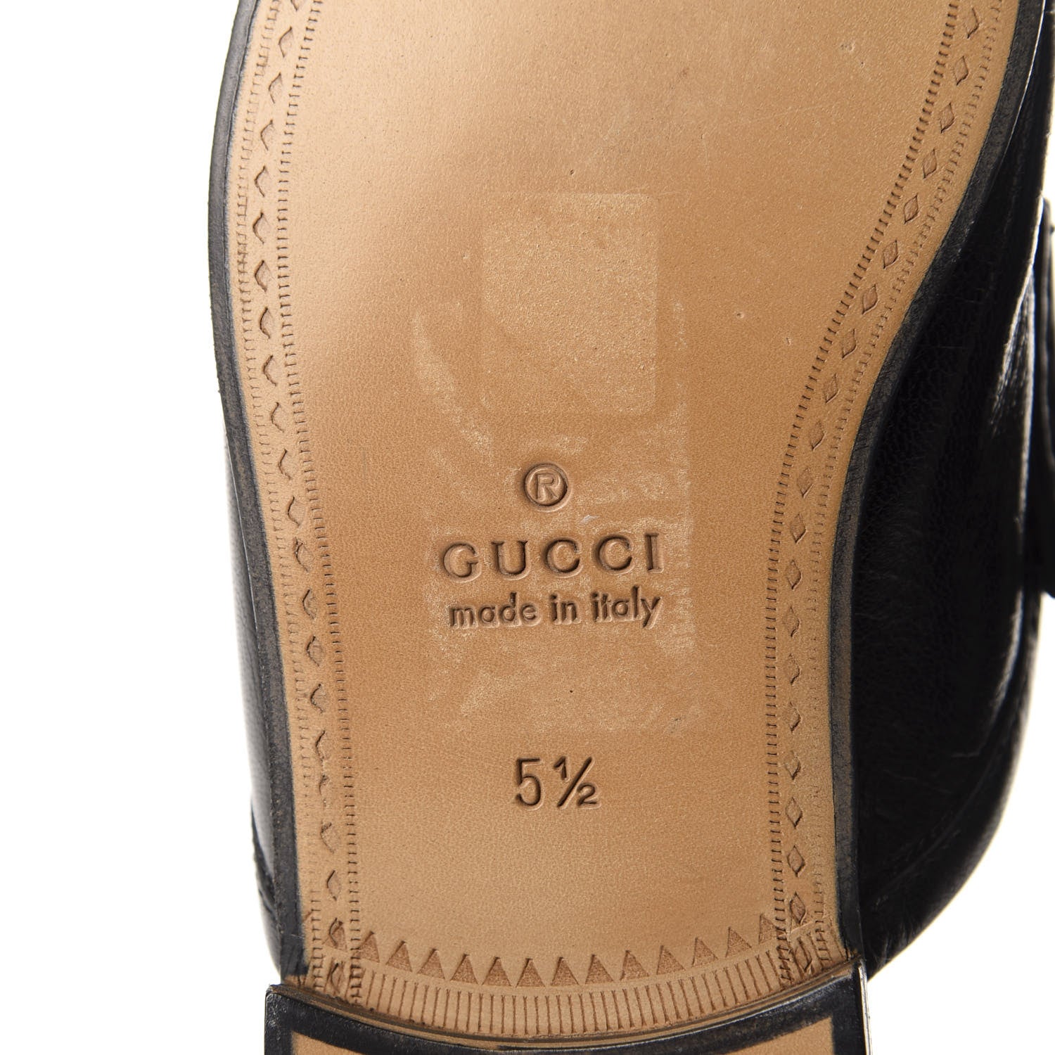 Gucci Goatskin Mens Horsebit Slippers 5.5 Black 7 of 10