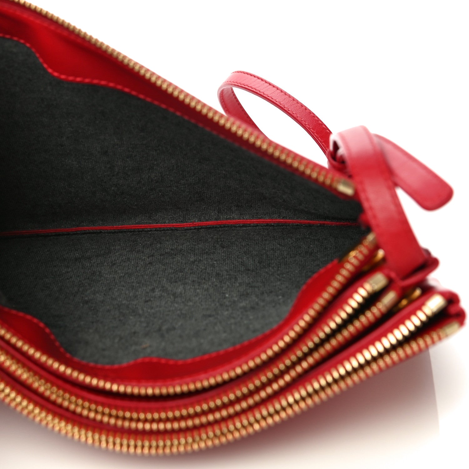 Celine Lambskin Large Trio Crossbody Bag Red 7 of 11