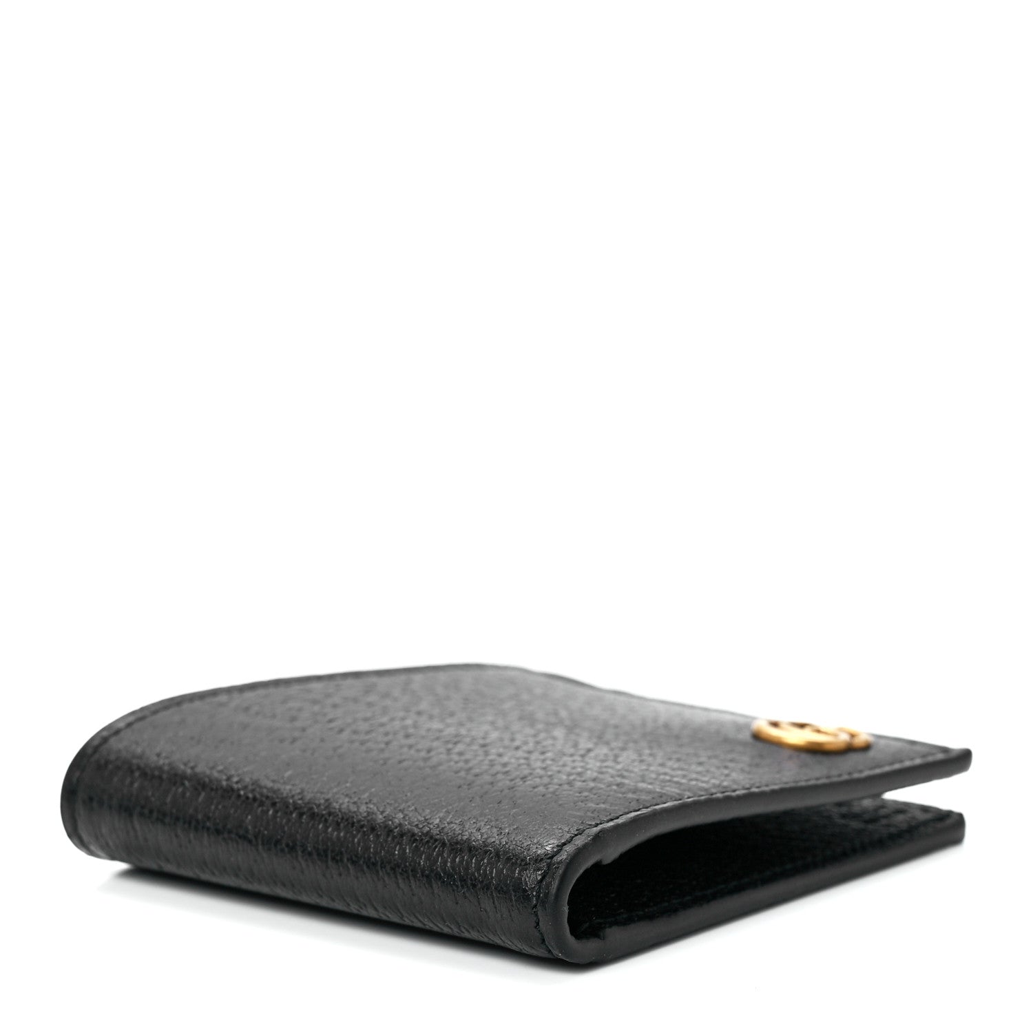 Gucci Calfskin Boar Effect GG Marmont Bi-Fold Wallet Black 4 of 12