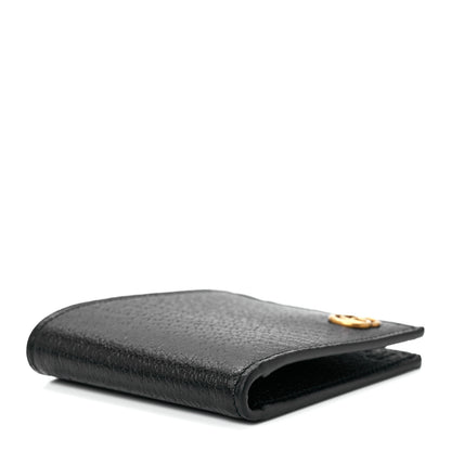 Gucci Calfskin Boar Effect GG Marmont Bi-Fold Wallet Black 4 of 12