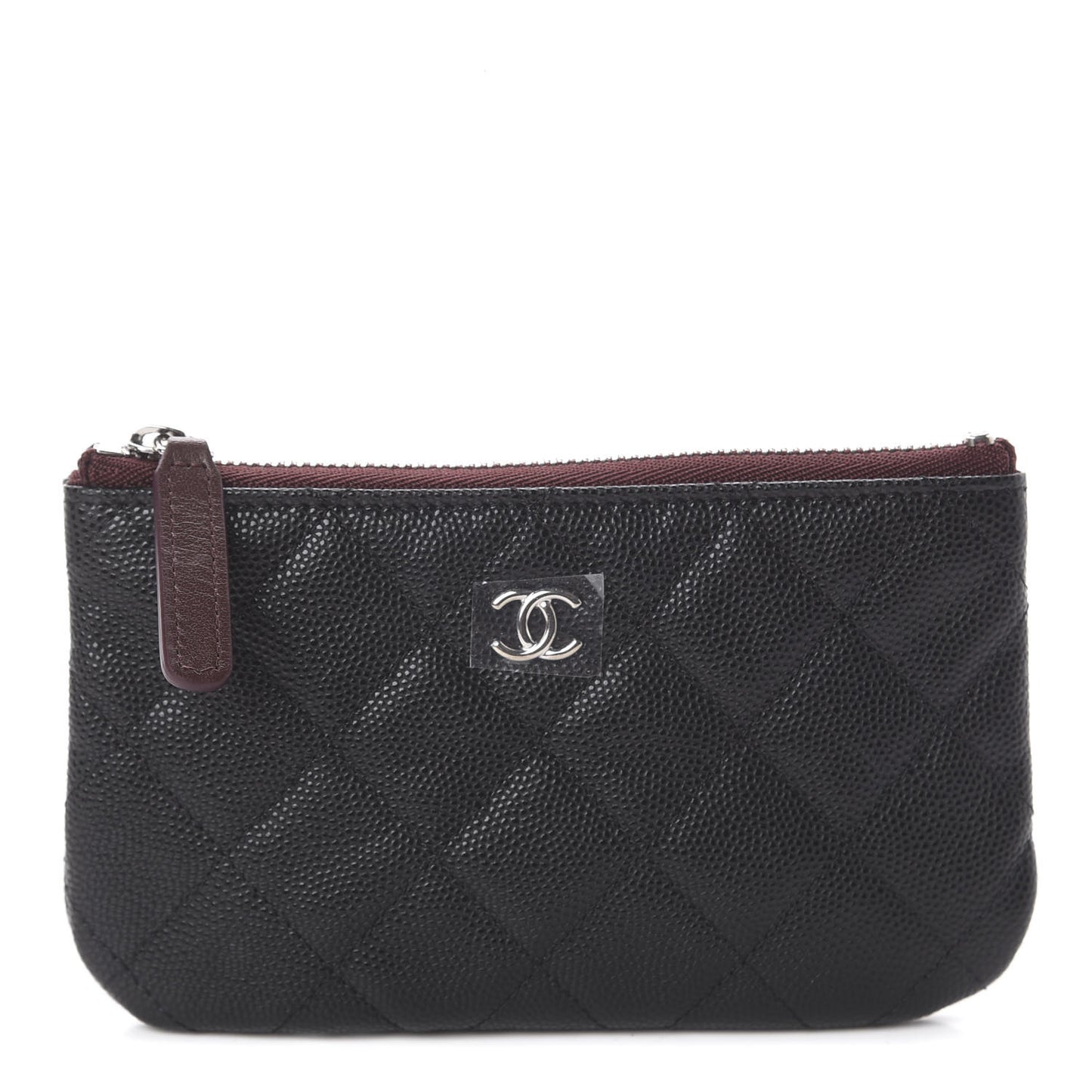 Caviar Quilted Small Cosmetic Case Black