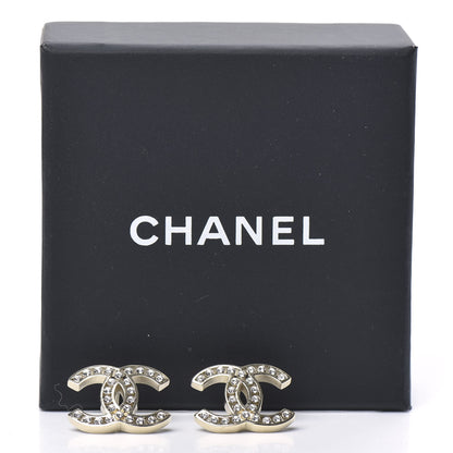 Chanel Crystal CC Large Earrings Gold 5 of 5