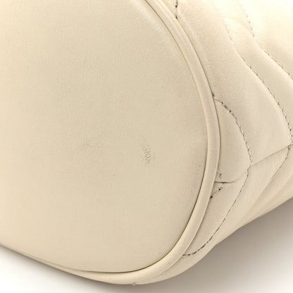 Gucci Calfskin Matelasse Mini GG Marmont 2.0 Bucket Bag White 15 of 16