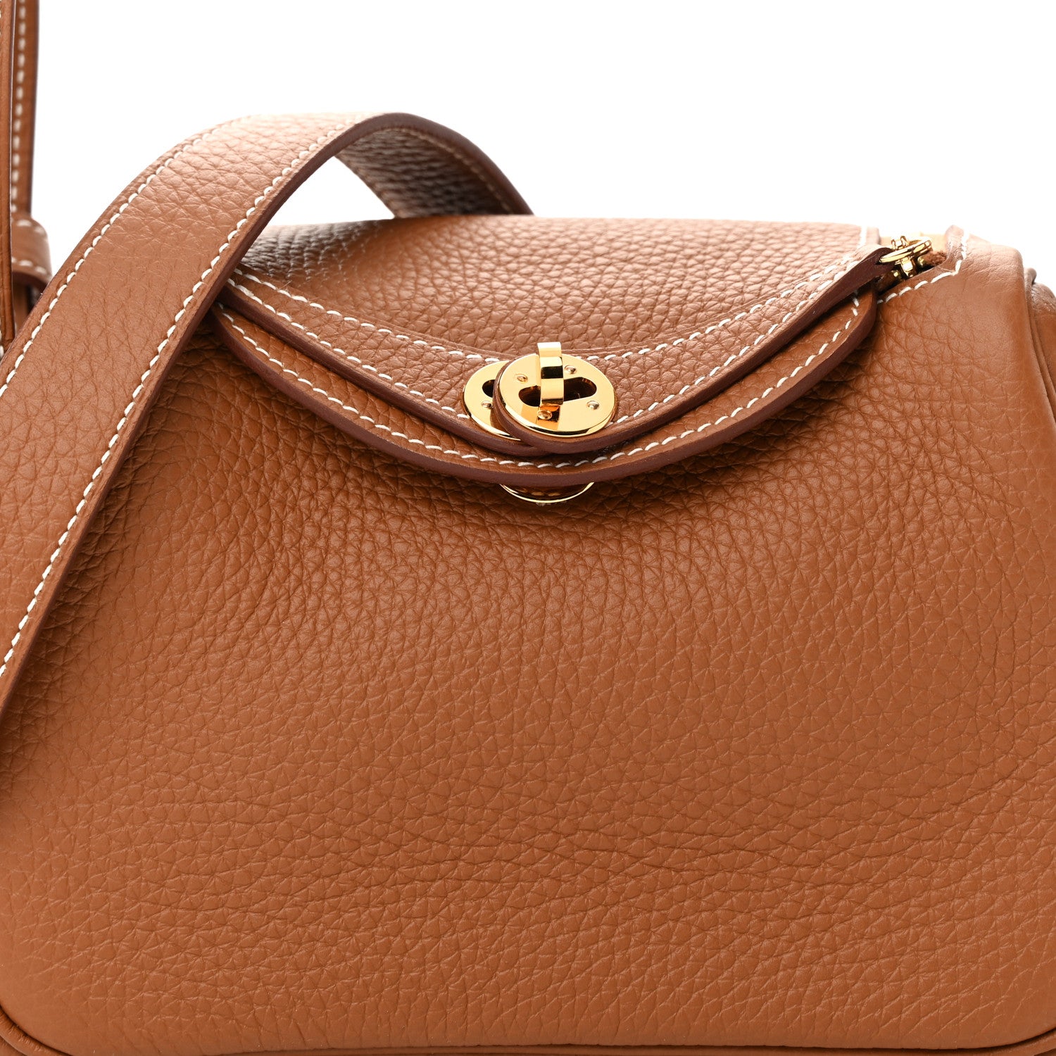 Hermes Taurillon Clemence Mini Lindy 20 Gold 8 of 11