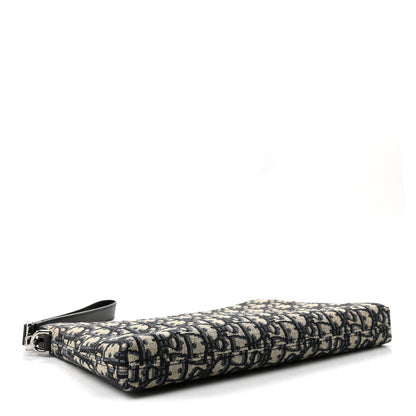 Christian Dior Oblique A4 Zipped Pouch Beige Black 4 of 7