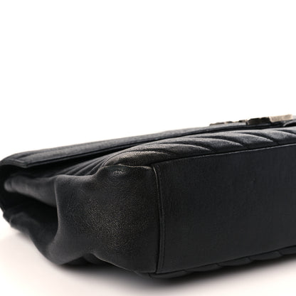 Saint Laurent Sheepskin Matelasse Chevron Monogram Large College Satchel Black 8 of 11
