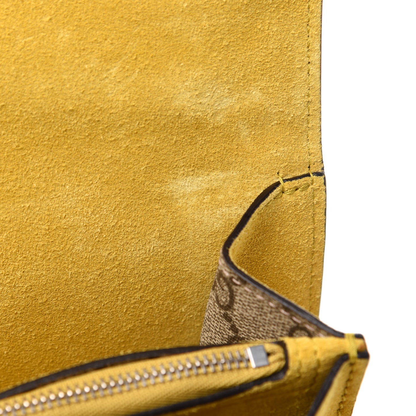 GG Supreme Monogram Crystal Bow Embroidered Medium Dionysus Shoulder Bag Yellow