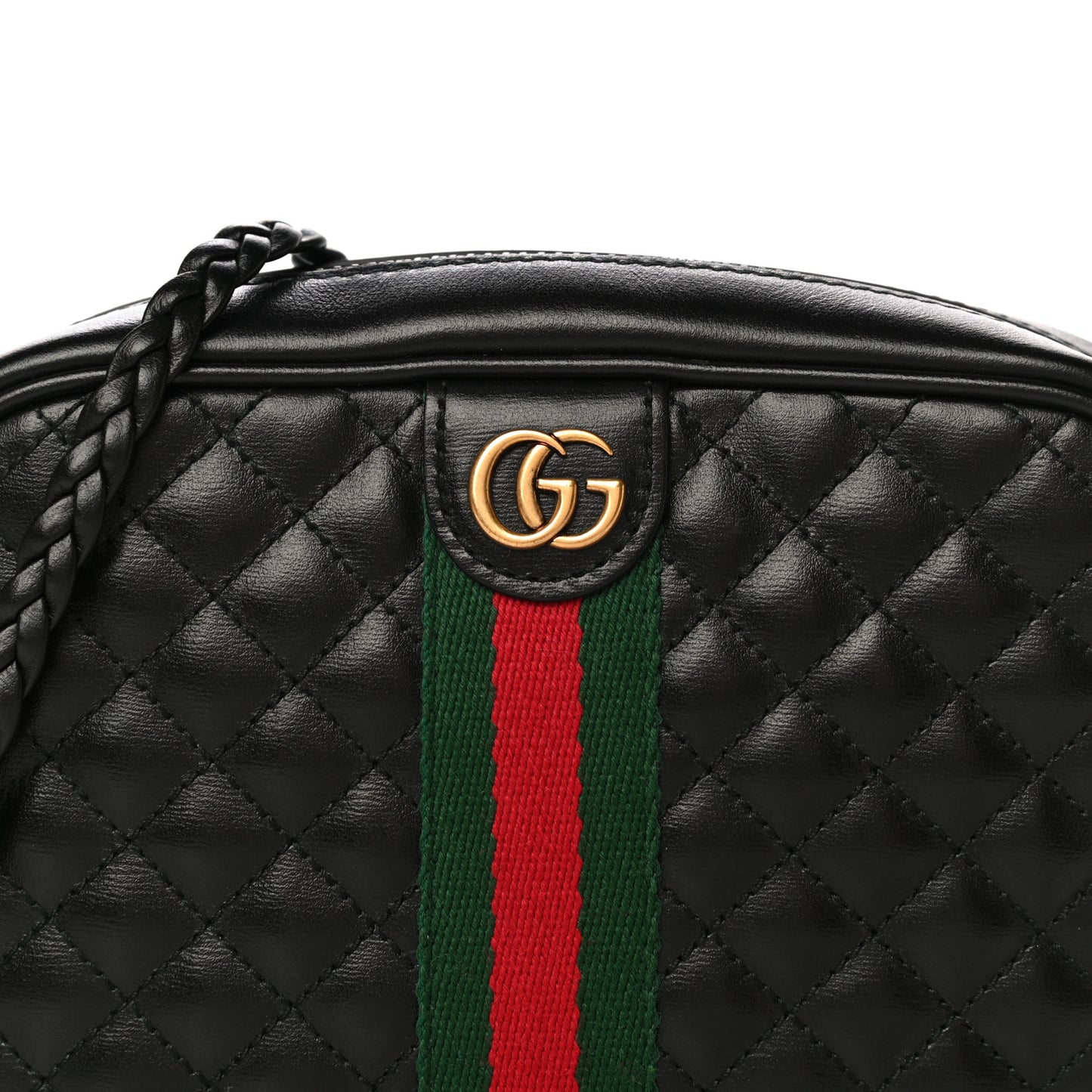 Calfskin Trapuntata Web Mini GG Shoulder Bag Black