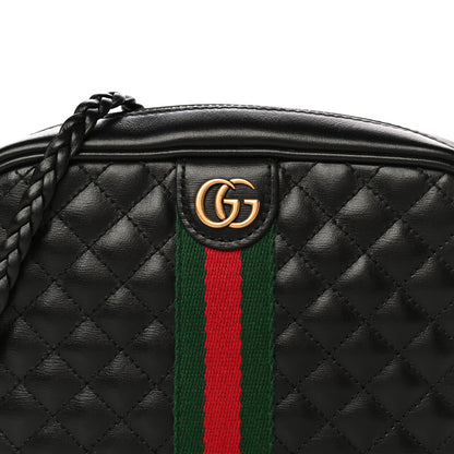 Gucci Calfskin Trapuntata Web Mini GG Shoulder Bag Black 8 of 10