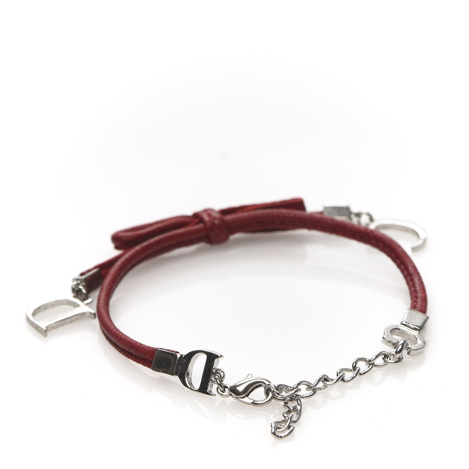 Christian Dior Calfskin CD Logo Bracelet Red 3 of 3